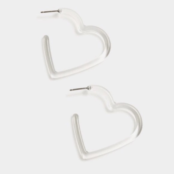 J.Crew✨New✨Heart Hoop Clear Acetate Earrings - Picture 2 of 8